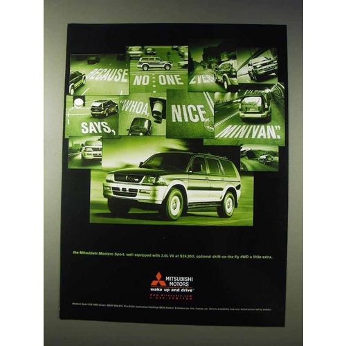 1998 Mitsubishi Montero Sport Ad - Whoa Nice Minivan