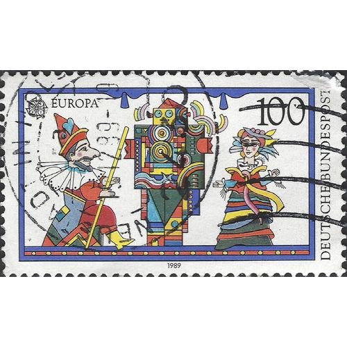 GERMANY, Punch and Judy, blue 1989, 100pf, #3