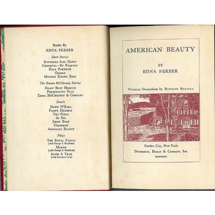 1931 First Edition - "American Beauty" by Edna Ferber