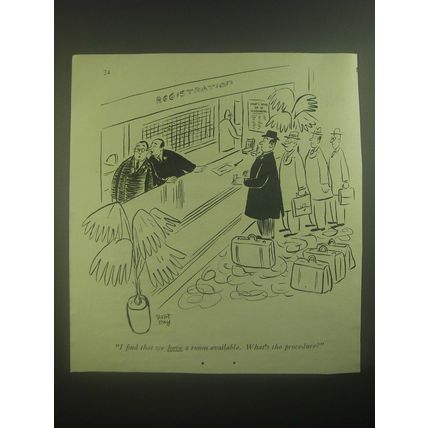 1945 Cartoon By Robert J. Day - I find that we have a room available.