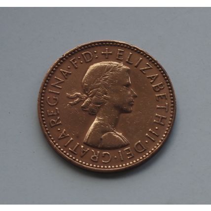 1960 Queen Elizabeth II Half-Penny ½d Calm sea variety Bronze British Coin