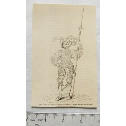 1860s engraving - Suit of ribbed & engraved Armour