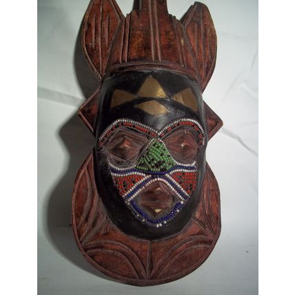 Vintage Hand Carved Wooden Miniature Face Mask