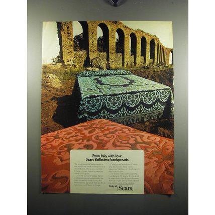 1972 Sears Bellissimo Bedspreads Ad - From Italy with Love