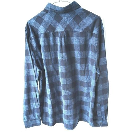 NEW GEORGE ALL SEASON MENS L/S BLUE/DARK BLUE CHECK BUTTON UP SHIRT – LARGE