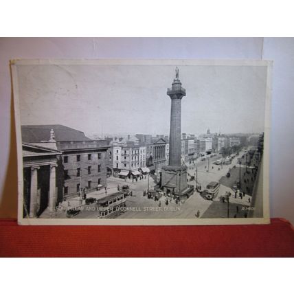 NELSON PILLAR, O'CONNELL STREET, DUBLIN CITY, IRELAND used postcard 1945 pm =