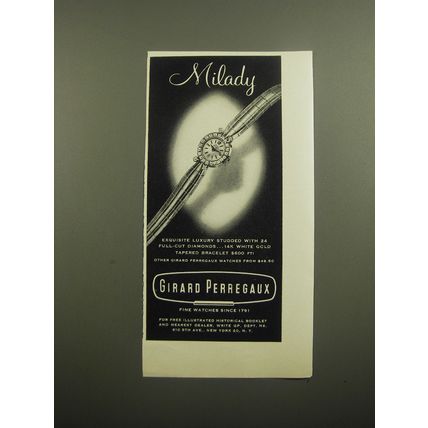 1960 Girard Perregaux Watch Ad - Milady