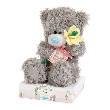 Me to You 7" Bear Holding Yellow Flower and Thank You Plaque