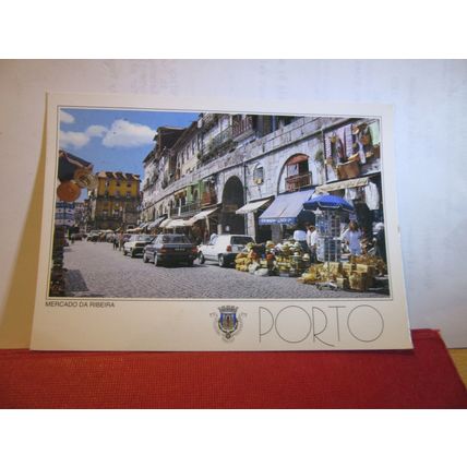 MERCADO DO RIBEIRA, COSTA VERDE, PORTUGAL used vintage postcard 1985 pm =
