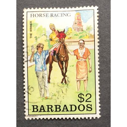 Barbados 1990 Horse Racing SG 918. $2 Leading in the winner