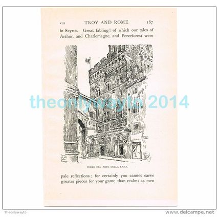 TORRE DEL ARTE DELLA LAMA, FLORENCE, ITALY, BOOK ILLUSTRATION/PRINT, 1904