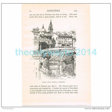 PONTE SANTA TRINITA, FLORENCE, ITALY, BOOK ILLUSTRATION/PRINT, 1904