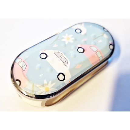 Vintage Retro Bubble Car Design Floral Baby Blue Cover Case for Fiat 500