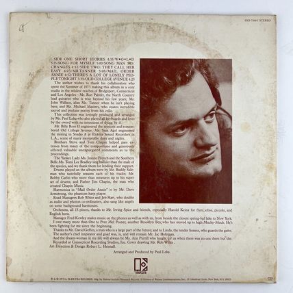 Harry Chapin – Short Stories Vinyl LP Record Album EKS-75065