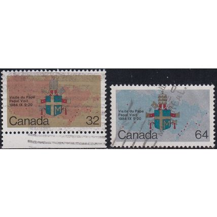 CANADA, 1984 Papal Visit set, SG 1126-7 (Scott #1030-1), used