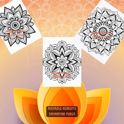 Mandala Namaste Relaxing Colouring PDF Digital Download Pages