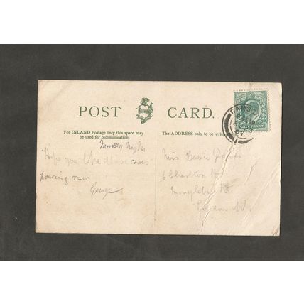 Genealogy Postcard Elizabeth Davies 6 Charlton Street Marylebone Road London