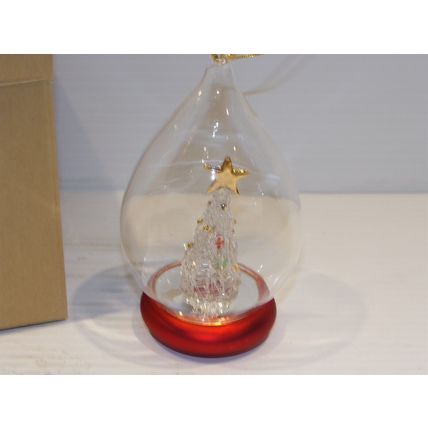 Avon Spun Glass Tree Ornament Very Nice In Box 1999 Red