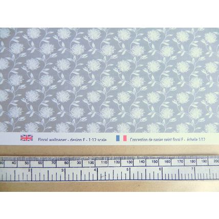 Papier peint – motif floral F – échelle 1/12 – feuille A4 (297 x 210mm)