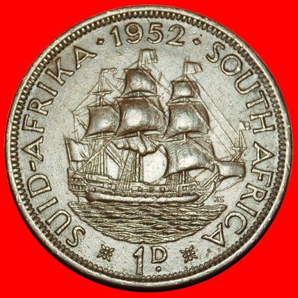 Ⰶ NO INDIA (1948-1952): SOUTH AFRICA ★ 1 PENNY 1952 SHIP! ★LOW START★NO RESERVE