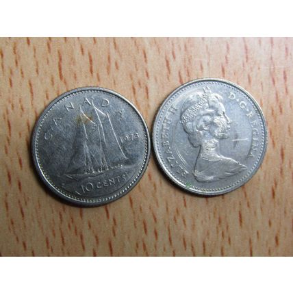 1973 Queen Elizabeth ll 10 Cents Canada Coin