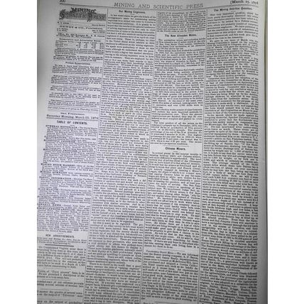 Mining and Scientific Press, March 25, 1876. Glacial Epoch; Aluminum Uses; etc