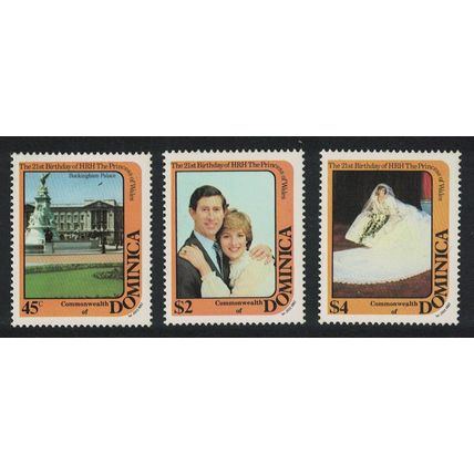 Dominica 21st Birthday of Princess of Wales 3v 1982 MNH SG#821-823