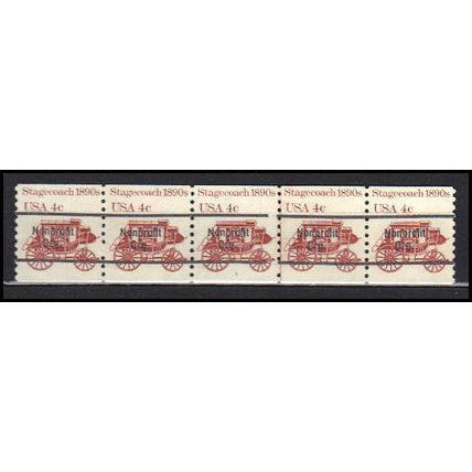 1898Ab 4c Stagecoach Very Fine MNH Dry Gum PNC 5/5 Line Gap AA0024