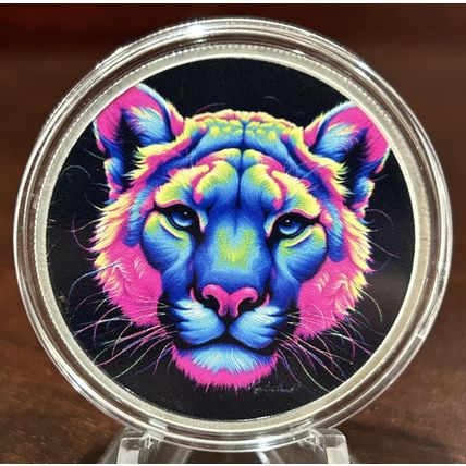 1 Oz Silver Collectible HALEYBUG MINT Colorized Rainbow Tiger # 14/15 RARE