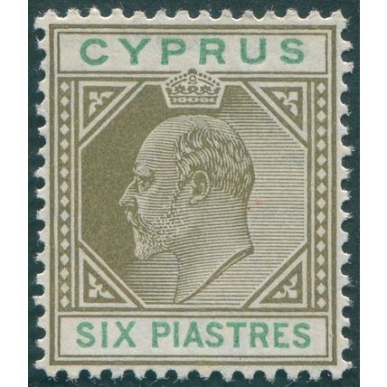 Cyprus 1904 6pi sepia & green SG67 unused