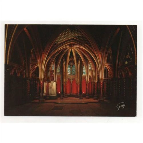 Paris France, La Sainte-Chapelle. La chapelle basse le chevet. Guy postcard 5248