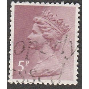 1971-96 Machin . 5p.Value. Claret. Phosphorised Paper. P15 x 14. Fine Used