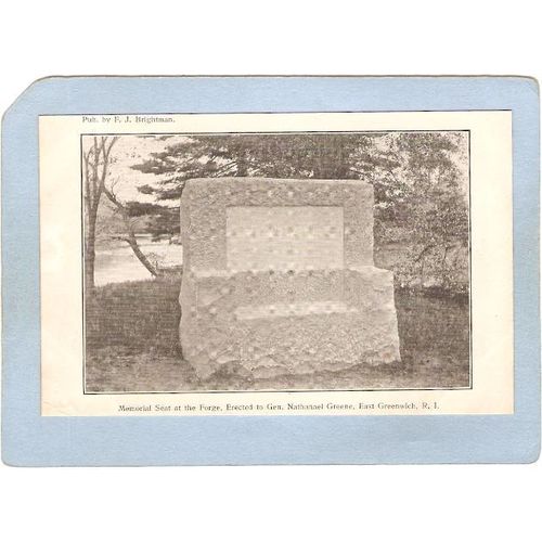 Rhode Island East Greenwich Memorial Seat At The Forge Erected To Gen Nath~343