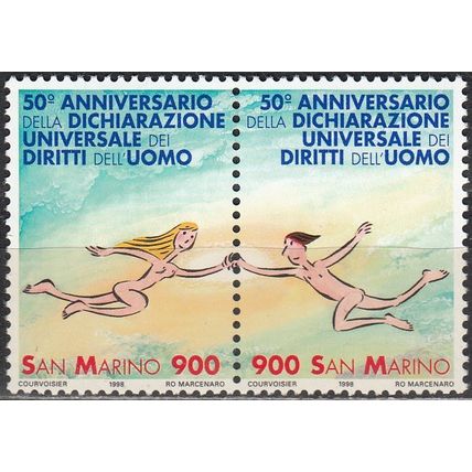 San Marino 1998 Michel 1803 - 1804 Neuf ** Cote (2006) 1.80 Euro Droits de Homme