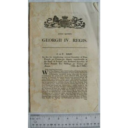 1824 Act of Parliament: annuities Bank of Ireland
