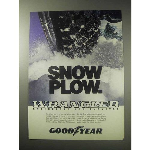 1985 Goodyear Wrangler All-Season Radial Tire Ad - Snow
