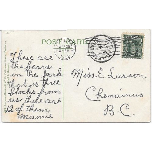 Chemainus, BC large cancel 1908