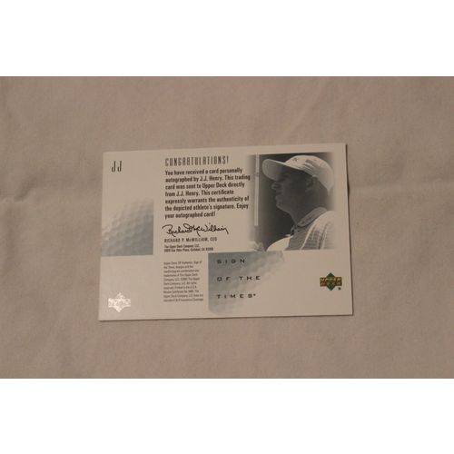 J.J. Henry SP Authentic Golf 2001 Sign Of The Times Autograph-JJ
