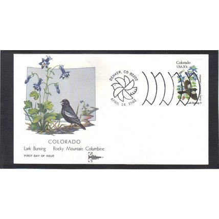 FDC Gill Craft 1958a 20c Lark Bunting (Cachet-U/A) CV39858