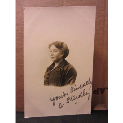 YOUNG LADY, A. STUDLEY antique portrait photograph postcard by A Wilmot/Fleet #