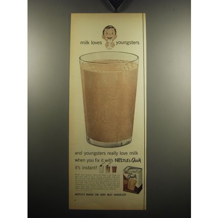1957 Nestle's Quik Ad - Milk loves youngsters