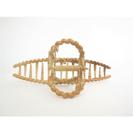 Large faux bamboo wood effect roped metal hair claw clip for thick hair