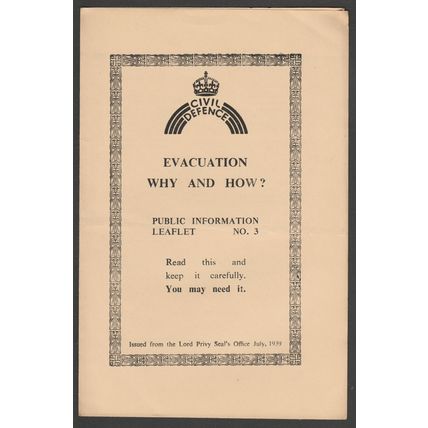 Civil Defence Public Information Leaflets 1-4, Lord Privy Seal's Office, 1939