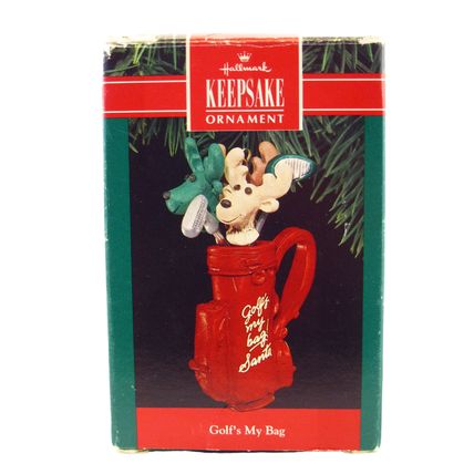 HALLMARK KEEPSAKE GOLF'S MY BAG CHRISTMAS ORNAMENT 1990 (QX496-3)