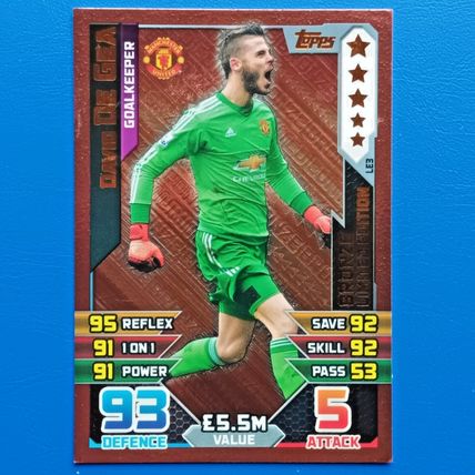 MATCH ATTAX EXTRA 2015 2016 LIMITED EDITION BRONZE DAVID DE GEA LE3