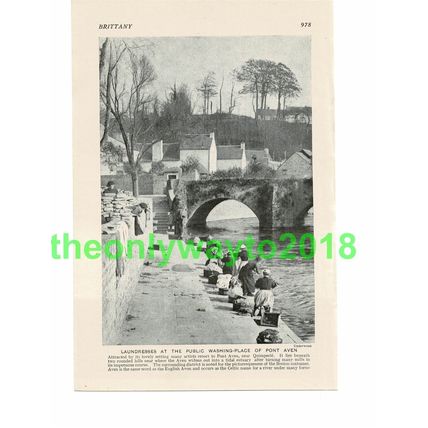 Pont Aven, Quimperle, Washing Place, Brittany, France, Book Illustration, c1920