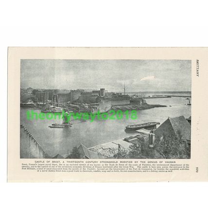 Brest, Castle by Vauban, Brittany, France, Book Illustration (Print), c1920