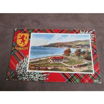 Clan Stewart Tartan Postcard - Dunoon, West Bay - A1792 / Artist
