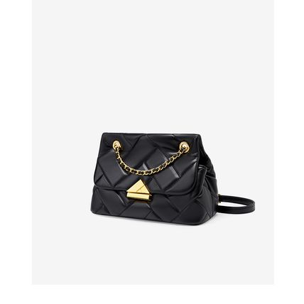 Genuine Leather Women Small Hobo Bag Slouchy Shoulder Bag Black