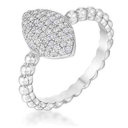 3Ct Beautiful Oval-Designed Rhodium Ring With Clear CZ